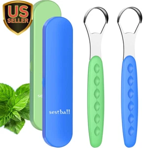 New Version Tongue Scraper Cleaner for Adults & Kids, Grade Metal Tongue Bru... - Picture 1 of 1