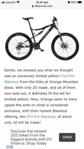 *ONLY 10 Ever Made* Orange ST4 PRO blackout limiTed edition Full Suspension MTB - Picture 1 of 12