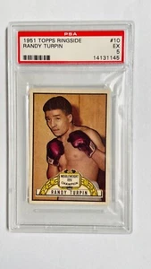 1951 Topps Ringside - Randy Turpin #10 1951 Middleweight Champion PSA EX-5 - Picture 1 of 4