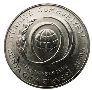 TURQUÍA 50 BIN LIRA 1996 CONMEMORATIVO FAO - GLOBO MUNDIAL UNC - Imagen 1 de 2