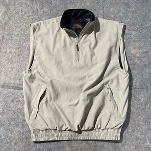 Gilet da golf Sun Mountain da uomo beige medio 1/4 cerniera tasche colletto - Foto 1 di 7