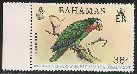Bahamas #365 (A46) VF MNH - 1974 36c Bahamian Parrot / Protected Bird Cover