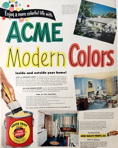 Acme Quality House Paint Vintage 1951 Magazine Print Ad Advertisement - Picture 1 of 6