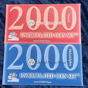 2000 United States Mint Uncirculated Coin Set - Philadelphia & Denver  w/ COA - Picture 1 of 3
