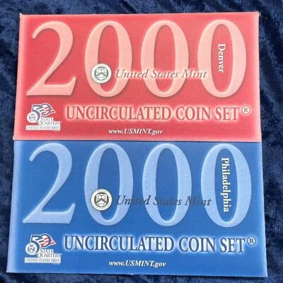 2000 United States Mint Uncirculated Coin Set - Philadelphia & Denver  w/ COA - Image 1 of 3