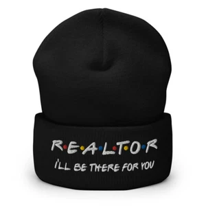 Real Estate Agent Realtor House Seller Embroidered Cuffed Beanie Hat Gift - Picture 1 of 18