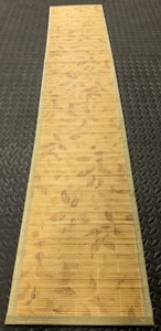 Decorative Tan Bamboo Slat Table Runner Fall Leaf Design Wicker Decor 13" X 70" - Picture 1 of 4