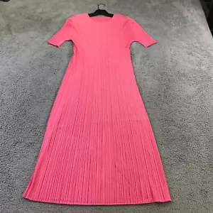 PLEATS PLEASE Dress Womens 4 Dress ISSEY MIYAKE Maxi Dress Pink Japan - Picture 1 of 14