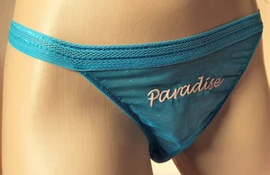 Bragas azules de tanga de pierna alta estilo bikini con volantes PARAÍSO media espalda 6 - Imagen 1 de 10