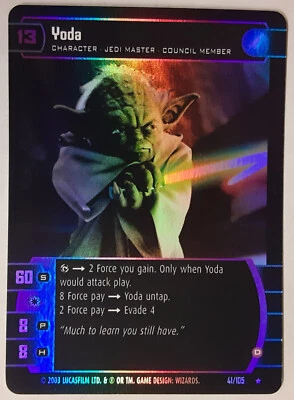 Yoda (D) FOIL #41/105 [NM/M see pics] JEDI GUARDIANS JG star wars tcg wotc - Image 1 of 2
