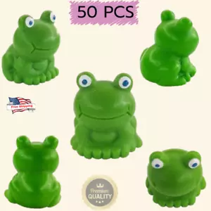 50 Pcs Green Mini Plastic & Resin Frog Figurines for Fairy Garden Decor & Party - Picture 1 of 7