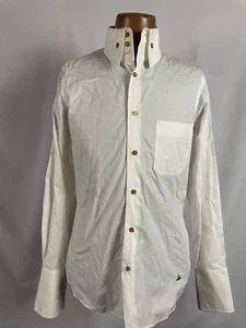 Men’s Vivienne Westwood Man London 3 White Button Up Shirt Large Made In Italy - Picture 1 of 20