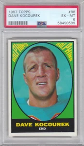 1967 Topps Football Dolphins Dave Kocourek Card #88 - PSA 6 ExMt (0599) - Picture 1 of 1