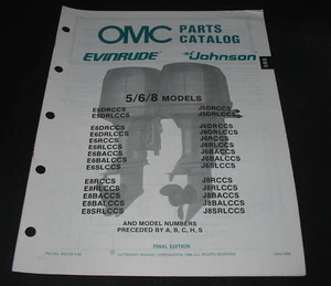 Parts Catalog Evinrude Johnson 5 / 6 / 8 Models Ersatzteilkatalog Stand Mai 1988 - Imagen 1 de 1