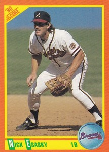 Nick Esasky Atlanta Braves Score # 3T  1990 Baseball Card