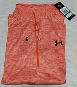 Under Armour Heat Gear Womens Long-Sleeve 1/4-Zip Shirt, Orange, Loose Fit, Lg - Imagen 1 de 4