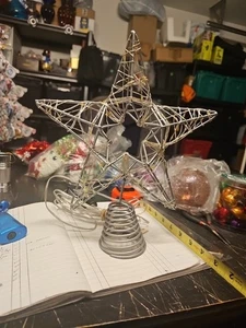 Rattan Natur Stern Christbaumspitze - rustikale Bauernhaus Weihnachtsbaumkrone mit  - Bild 1 von 7