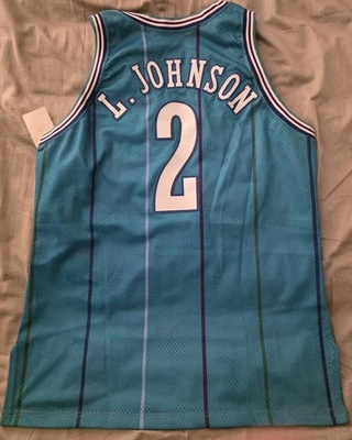 Camiseta Larry Johnson Charlotte Hornets Talla 48, 100% Auténtica Marca Campeón  Foto 1 de 4