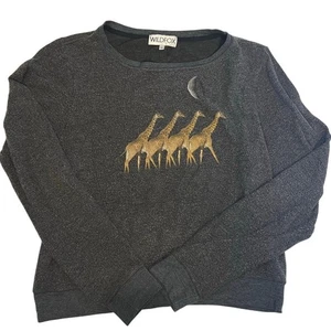 Wildfox Moonlit Safari Giraffe Baggy Beach Jumper Sweatshirt Size Large - Picture 1 of 3