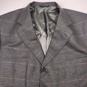 Brooks Brothers 346 Blazer Sports Coat 46R Wool Cashmere 3 Btn Glen Plaid Brown - Picture 1 of 13