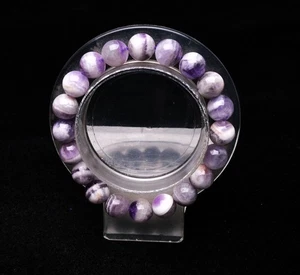 9.8mm Natural Dream Purple Amethyst Crystal Bangle Bracelet Handmade - Picture 1 of 6