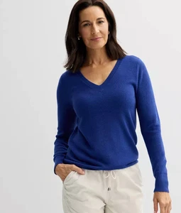 Croft & Barrow Damen Plus 1X Blau V-Ausschnitt Langarm Pullover Strickpullover - Bild 1 von 6