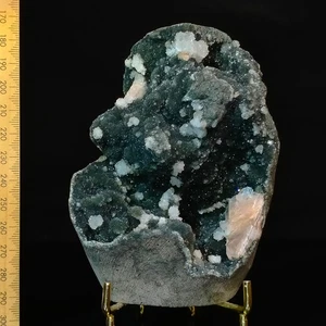 Black Quartz geode druzy sparkly botryoidal spherical clusters cave India 0.51kg - Picture 1 of 6