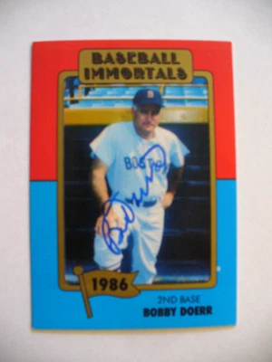 MLB - Baseball Immortals Autographed Card #192 HOF'er "Bobby Doerr" - NRMT - Image 1 of 2
