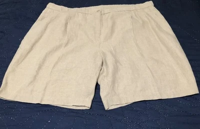 NUEVO CON ETIQUETAS PANTALONES CORTOS INFORMALES MUJER "3X" EILEEN FISHER LINO ORGÁNICO SIN USAR TIRO MEDIO $128 Foto 1 de 4