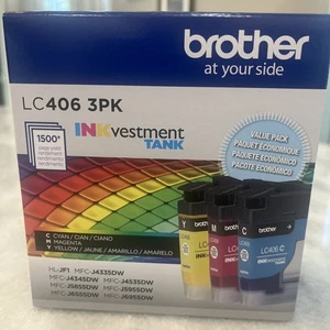 Brother LC-406 3-Pack Ink Cartridge Set- Exp 6/2028 - Picture 1 of 3