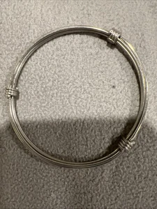 Brazalete Deslizante Vintage Plata Esterlina Alambre Trabajo Hecho a Mano 7" 925 Arte Artístico - Imagen 1 de 6