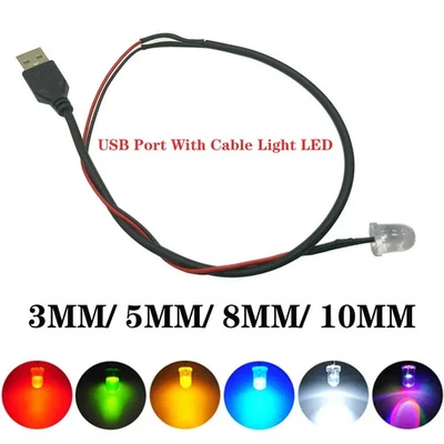 Grupo de luces LED USB, fuente de luz, 3MM, 5MM, 8MM, 10MM, blanco rojo, verde, azul, - Imagen 1 de 4