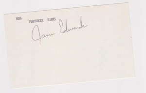 James Edwards vtg signed 3x5 index card Suns Lakers Bulls Pacers Pistons Cavs - Picture 1 of 1