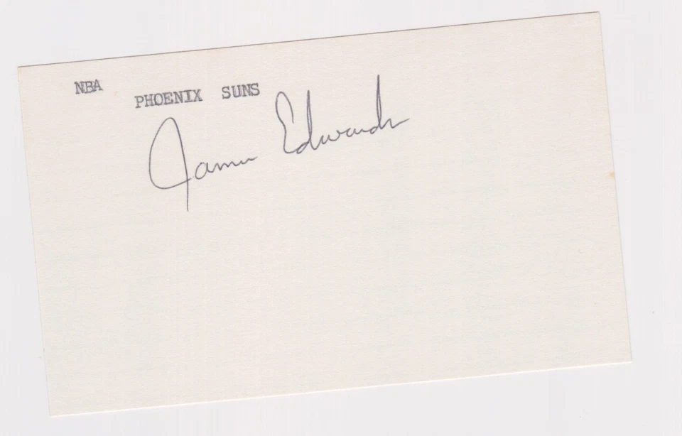 James Edwards vtg signed 3x5 index card Suns Lakers Bulls Pacers Pistons Cavs - Image 1 of 1