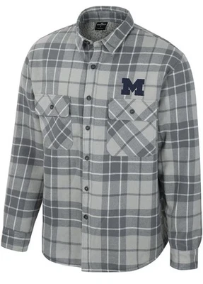 Colosseum Мичиган росомахи клетку кнопка куртка шерпа фланель средний вес L новый с Ярлыками - Изображение 1 из 2