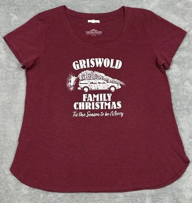 Camiseta de Navidad Maurices Griswold Family para mujer XL granate manga corta Foto 1 de 4