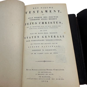 Vtg Dutch Bible New Testament by States Of The United Netherlands 1875 Hardcover - Bild 1 von 11