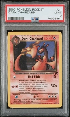 PSA 9 DARK CHARIZARD # 21/82 Non-Holo Rare Team Rocket 2000 Pokemon Card WOTC - Image 1 of 2