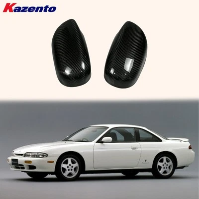 Side Mirror Cover For Nissan Silvia S14 200SX Coupe 2D 93-98 KZ Style Carbon - Image 1 of 4