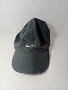 Vintage Nike Mütze Kappe Riemen hinten schwarz Mitte Swoosh Dad Y2K silbernes Etikett - Bild 1 von 5
