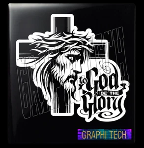 TO GOD BE THE GLORY  JESUS CHRIST CAR WINDOW STICKER DECAL - Foto 1 di 12