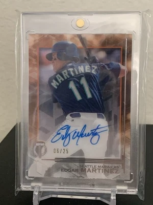 2019 Topps Tribute Baseball Edgar Martinez On Card Auto 6/25 - Image 1 of 2
