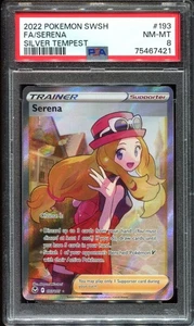 Serena 193/195 Ultra Rare PSA 8 Silver Tempest Pokemon Card - Picture 1 of 2