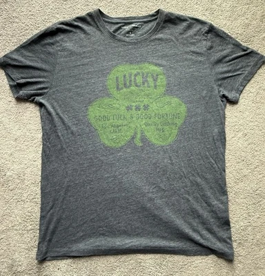 Lucky Brand Los Angeles Black w/Green Clover T-Shirt Men’s Large - Image 1 of 4