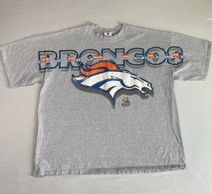 VINTAGE 1998 Denver Broncos Big Logo T-Shirt | Riddell | Size XL | Made in USA - Picture 1 of 7