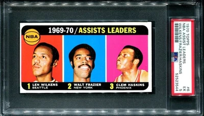 1970 Topps Basketball #6 NBA Assist Leaders-Wilkens/Frazier/Haskins PSA 5 EX - Image 1 of 2