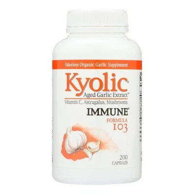 Extracto de ajo envejecido Kyolic fórmula inmune I03 cápsulas suplemento dietético 200 ct Foto 1 de 2