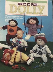 Vtg Dolls Knitting Patterns x10 McCalls “Knit It For Dolly” 16-19” Soft Dolls GC - Picture 1 of 4