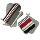 Ofenhandschuhe Handschuhe 1 Paar + 2 Topflappen "Stripes" gestreift