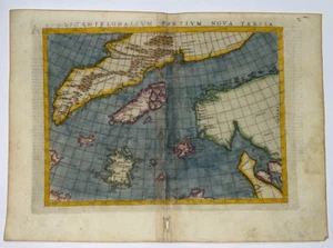 ARCTIC ICELAND SCANDINAVIA 1574 RUSCELLI PTOLEMY 16E CENTURY UNUSUAL ANTIQUE MAP - Picture 1 of 5